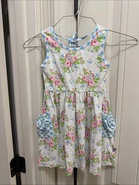 Midnight Magnolia White Floral Sundress- 3T